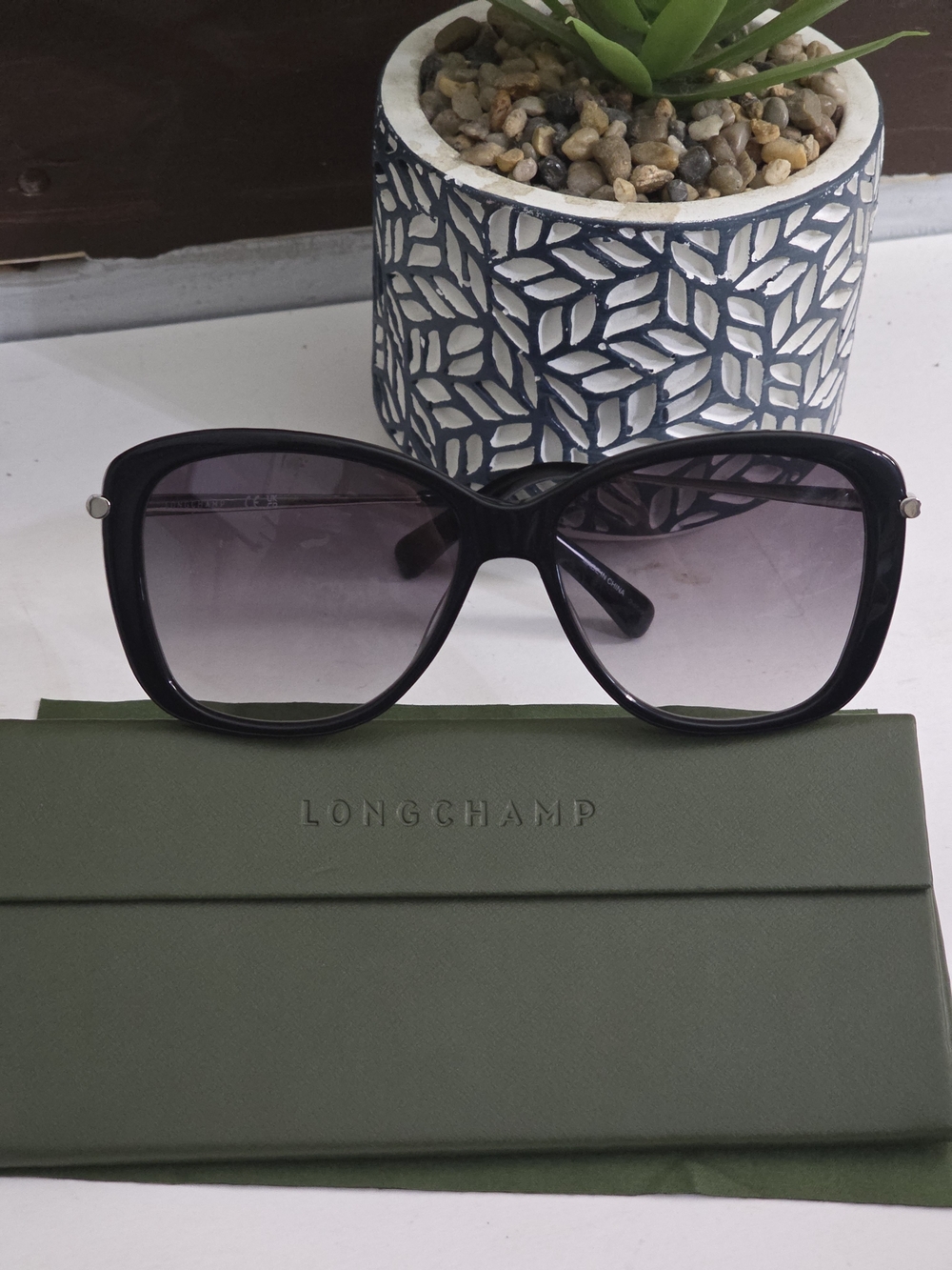 Longchamp Women's Black Oversized Sunglasses All Inclusive - Picture 4 of 8